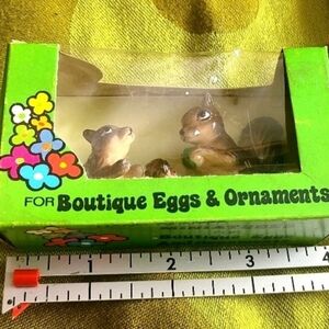 Vintage Mini Squirrel Figurines L. G. I. Hong Kong, Crafts Fairy Garden, NEW